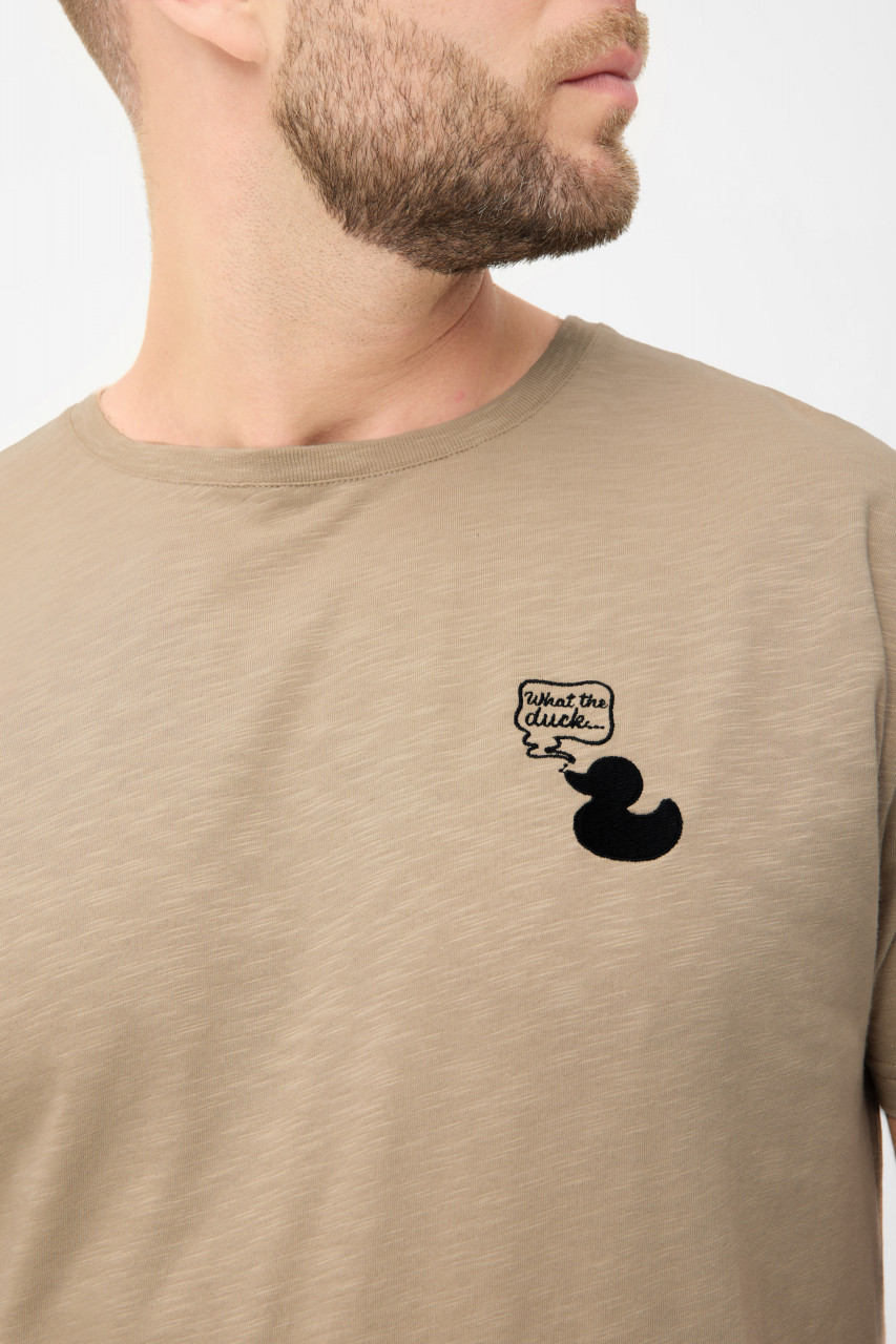 Derbe T-Shirt What The Duck Herren Beige GOTS Organic