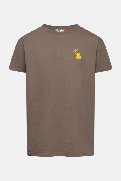 Derbe T-Shirt What The Duck Herren Braun GOTS Organic