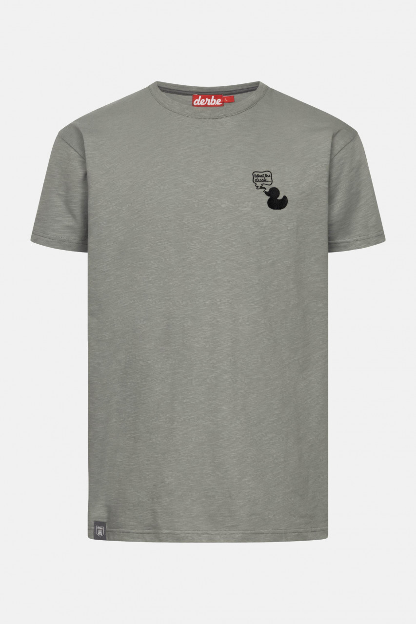 Derbe T-Shirt What The Duck Herren Grau GOTS Organic