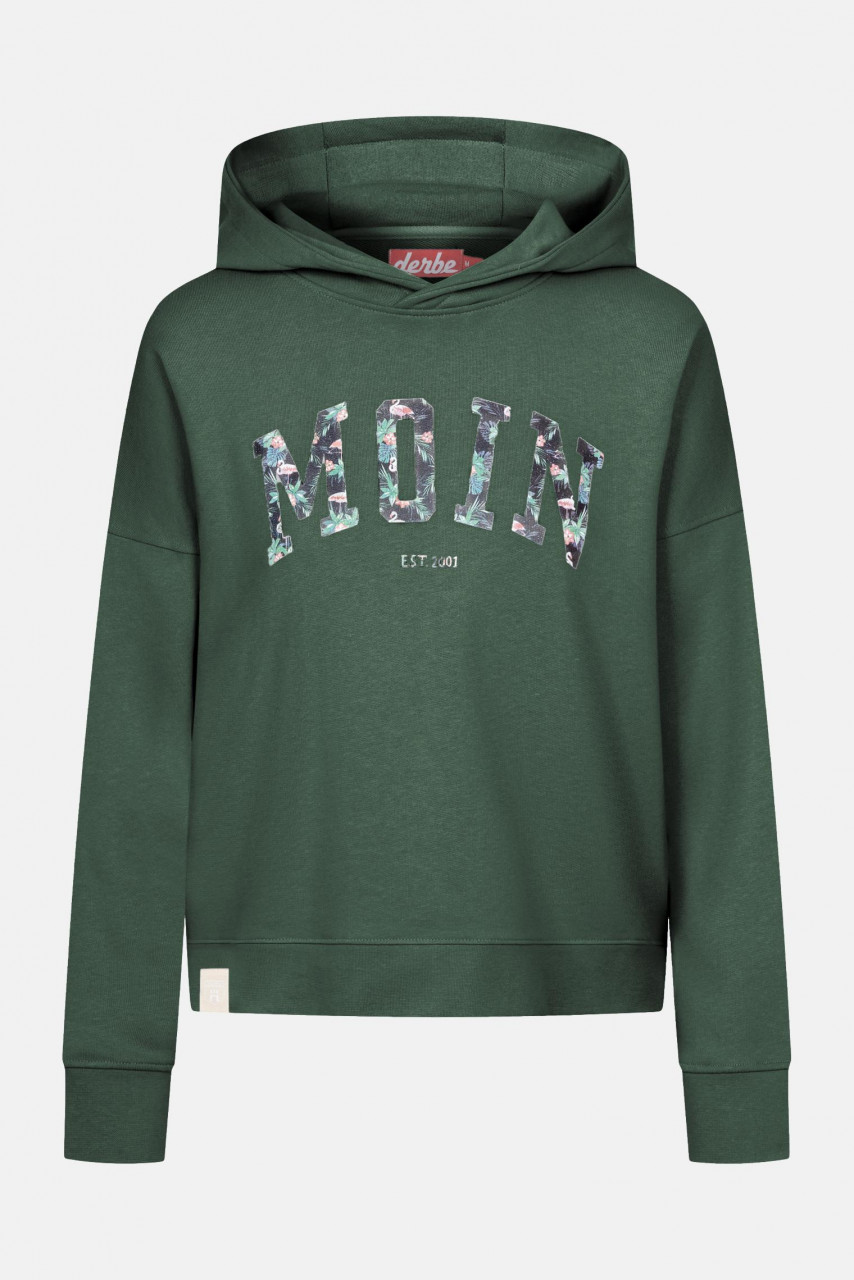 Derbe Flamoin Damen Pullover Hoodie Kombu Green Dunkelgrün Moin