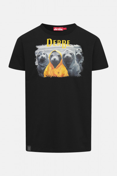 Derbe T-Shirt Robbentour Herren Schwarz