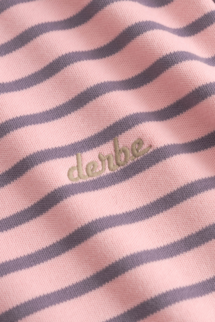 Derbe Streifenshirt Interstriped Damen Rosa Lila Grau Langarmshirt GOTS Organic