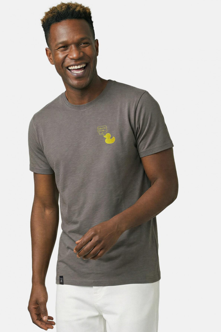 Derbe T-Shirt What The Duck Herren Braun GOTS Organic