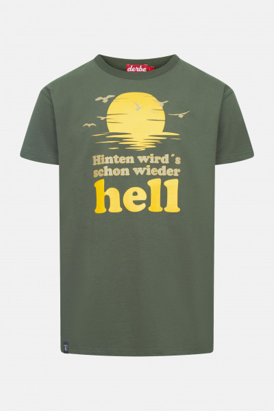 Derbe T-Shirt Hell Herren Oliv Grün GOTS Organic