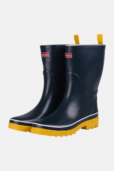 Derbe Middlehooch Gummistiefel Marine Blau Gelb Nachhaltig