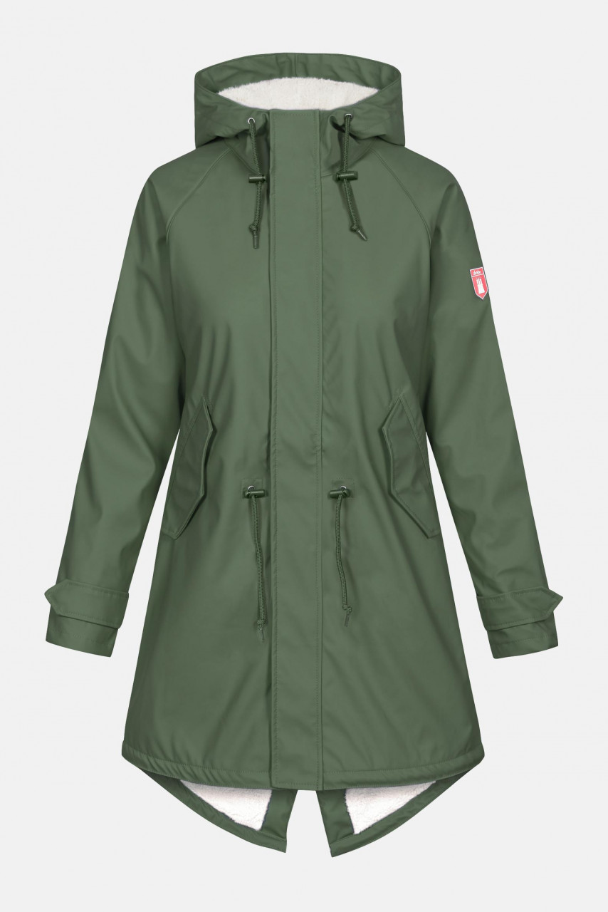 Friese Tidaholm Damen Regenjacke Oliv Gefüttert |