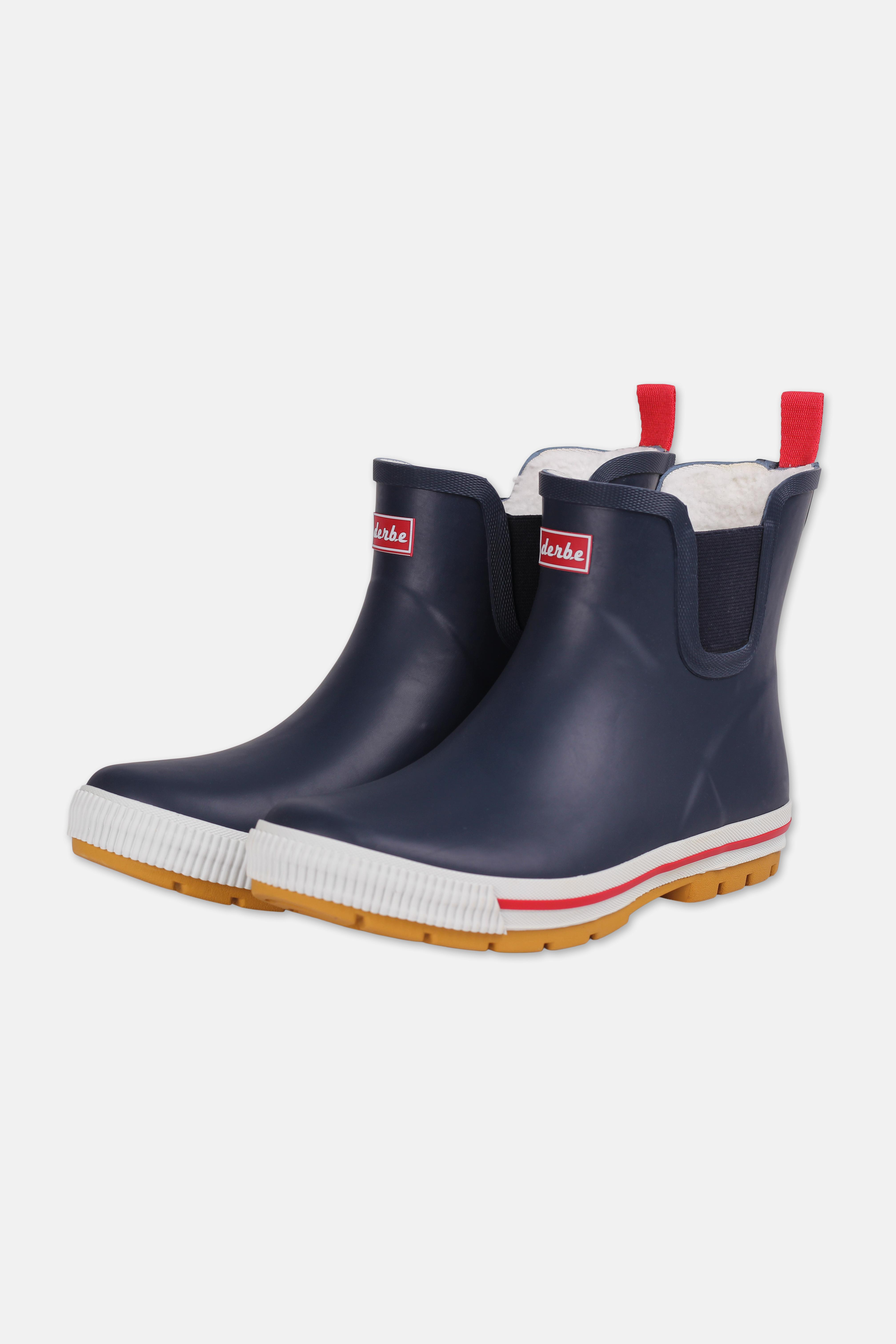 Derbe Wattpuuschen Pelz Marine Dunkelblau Damen Gummistiefel