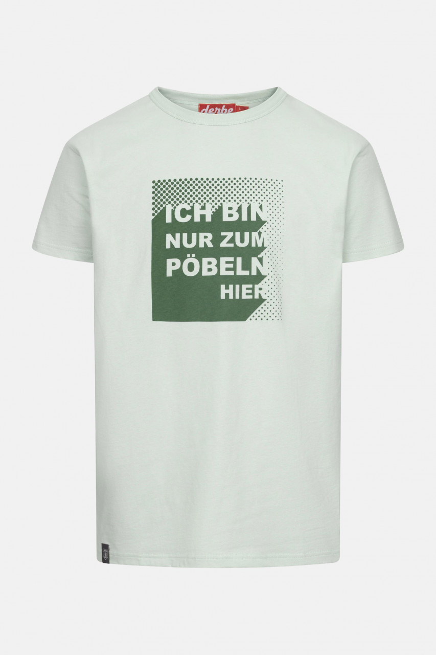 Derbe T-Shirt Pöbeln Herren Hellgrün Türkis GOTS Organic