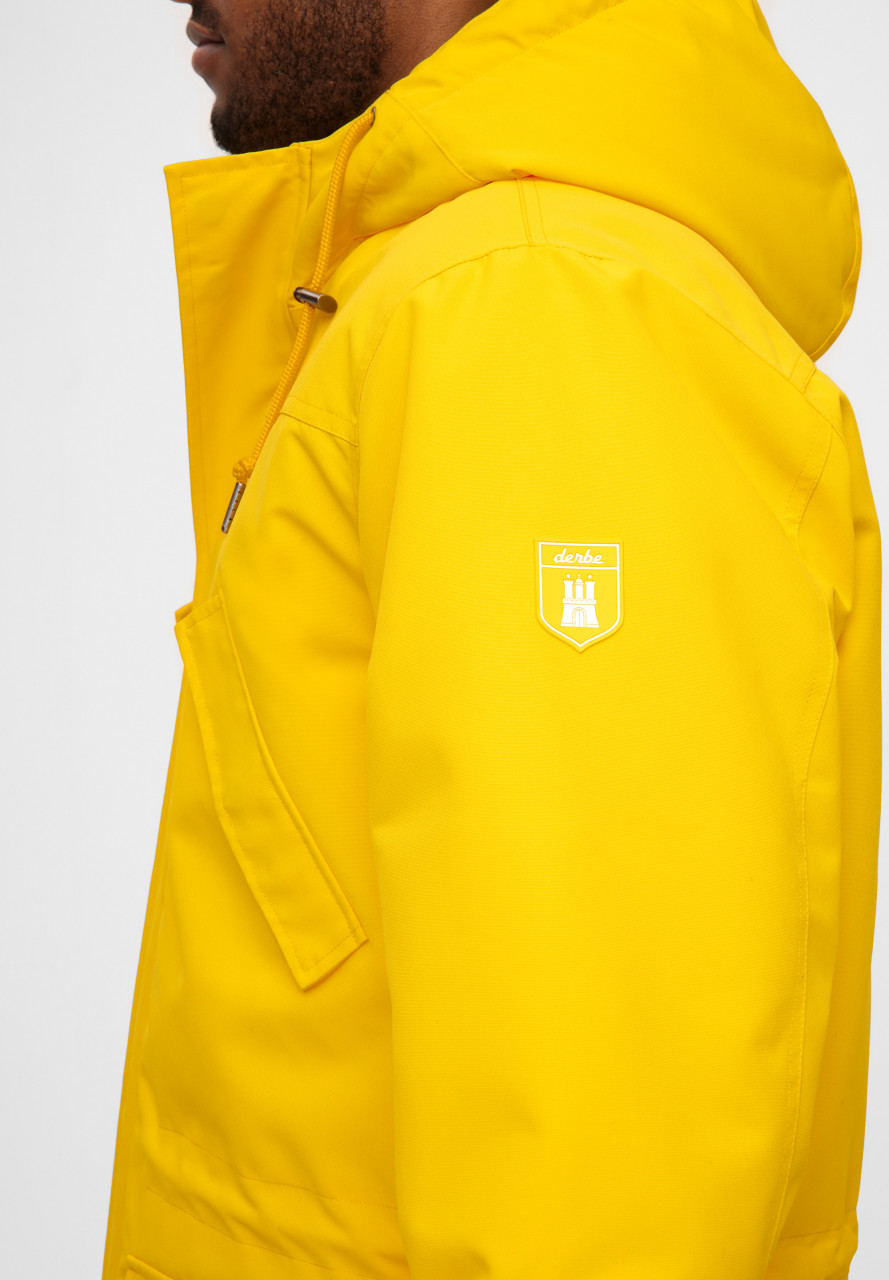 Derbe Winterjacke Festholm Herren Gelb Warm Gefüttert