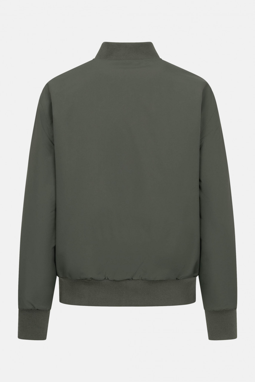 Derbe Übergangsjacke Blousholm Damen Oliv Grün Warm Gefüttert Blouson Nadelstreifen