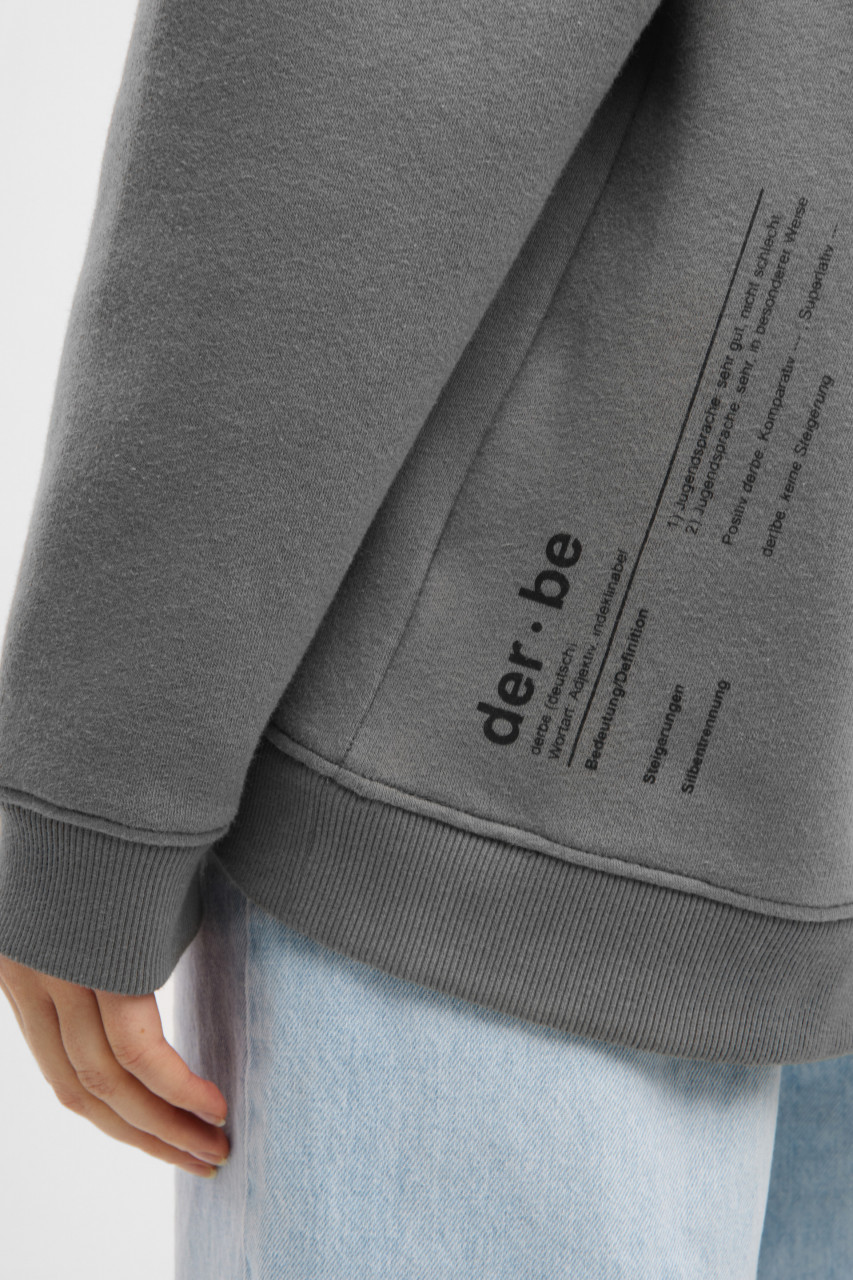 Derbe Hoodie Derbe Bedeutung Damen Grau Kapuzenpullover