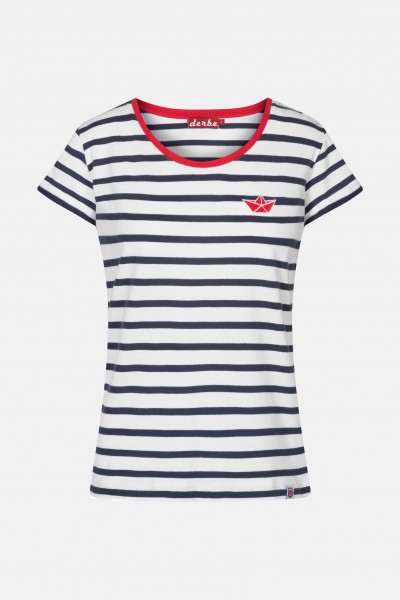 Derbe Small Ship blau Damen T-Shirt Bio Baumwolle