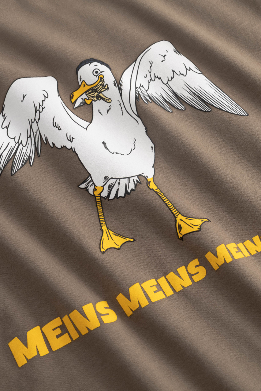 Derbe T-Shirt Meins Herren Braun Möwe GOTS Organic