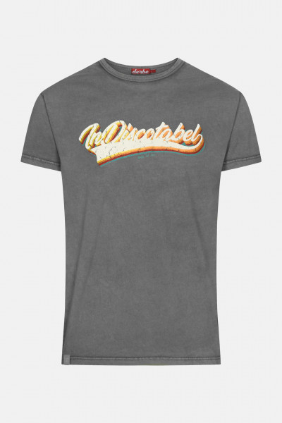 Derbe inDISCOtabel Herren T-Shirt Grau Schwarz Derbe inDISCOtabel Herren T-Shirt Grau Schwarz