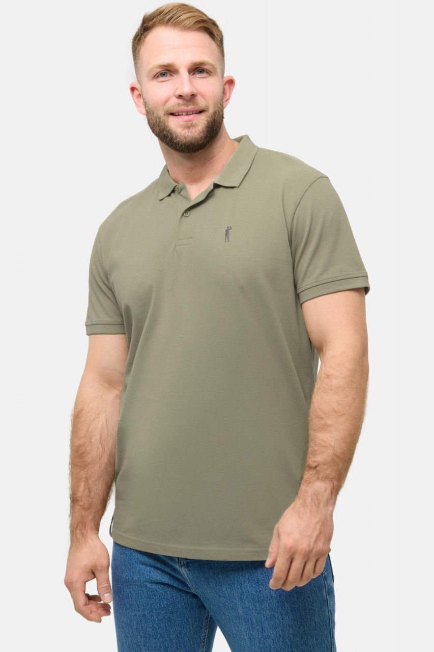 Derbe Polo Shirt Basic Kippes Herren Oliv Grün GOTS Organic