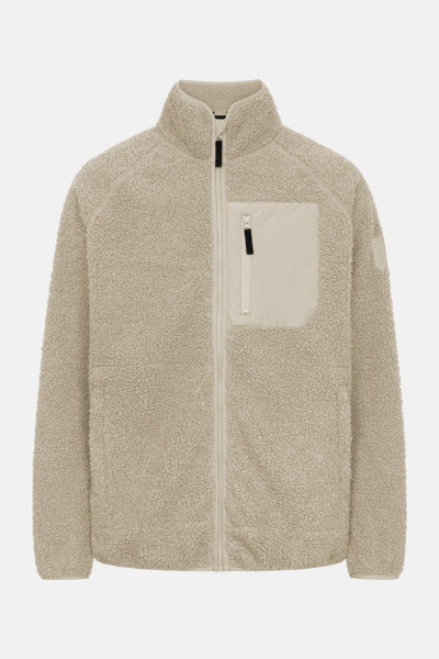 Derbe Herren Fleecejacke Kuschelby Pocket Beige Teddy