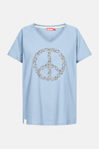 Derbe Peace Damen T-Shirt Hellblau Forget Me Not