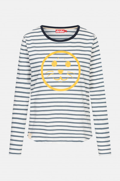 Derbe Robsmile Damen Longsleeve Langarmshirt Orion Blue Gestreift Smiley Robbe Derbe Robsmile Damen Longsleeve Langarmshirt Orion Blue Gestreift Smiley Robbe