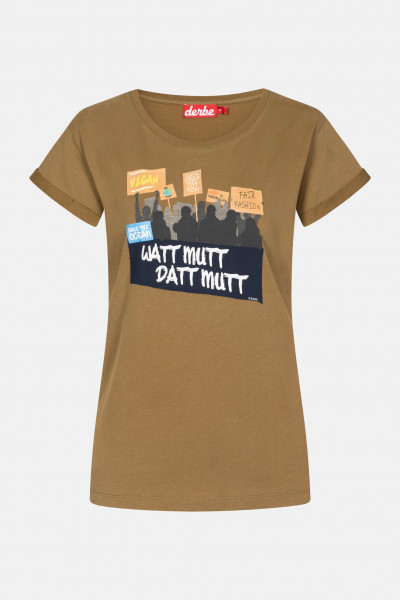 Derbe Watt mutt datt mutt Damen T-Shirt Otter Braun