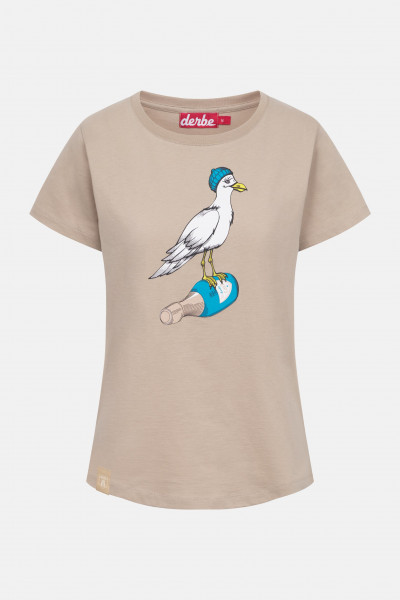 Derbe T-Shirt Sturmmöwin Damen Beige GOTS Organic Derbe T-Shirt Sturmmöwin Damen Beige GOTS Organic