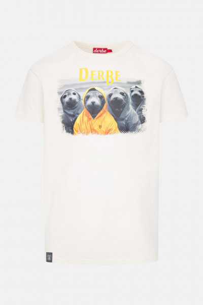 Derbe T-Shirt Robbentour Herren Weiß