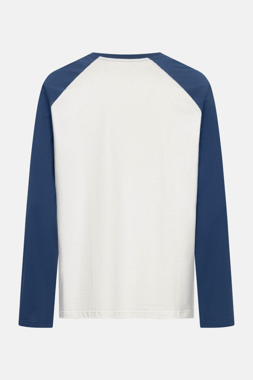 Derbe Langarmshirt Paddeln Herren Weiß Blau Ringer Retro