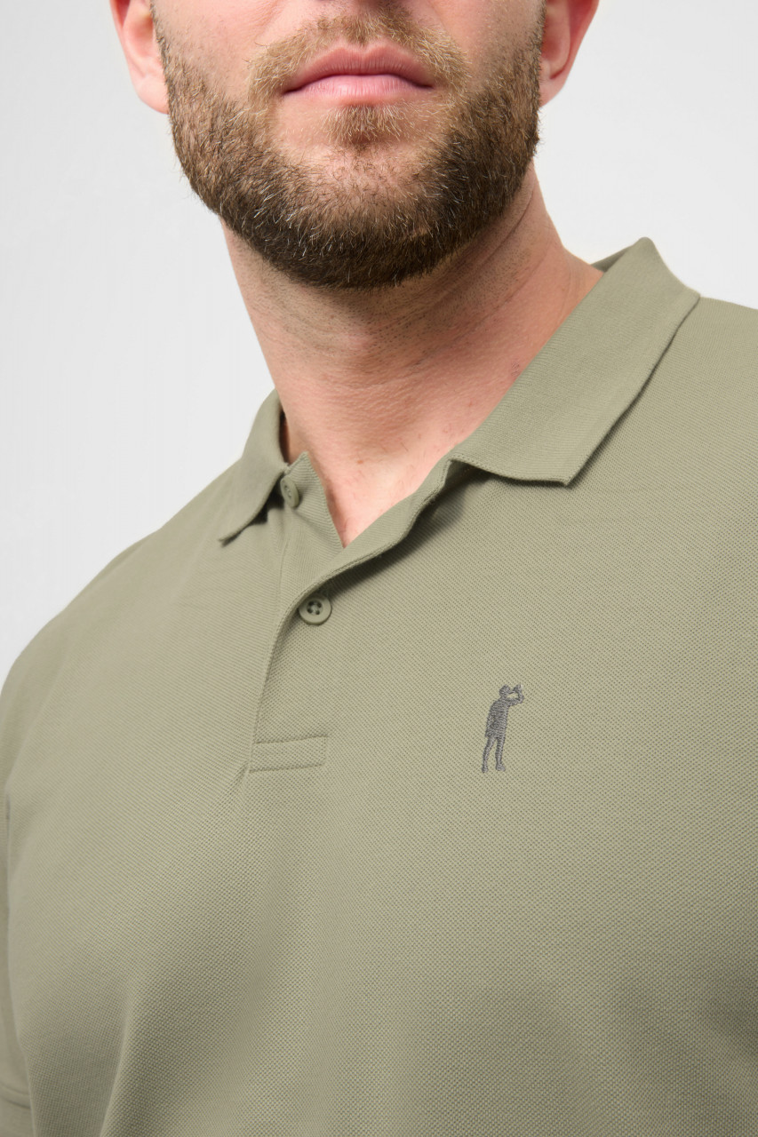 Derbe Polo Shirt Basic Kippes Herren Oliv Grün GOTS Organic
