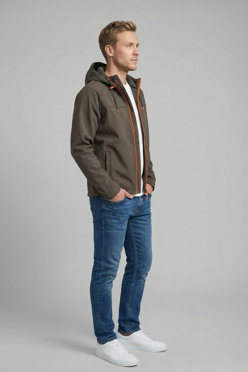Derbe Übergangsjacke Isleby Herren Braun Orange Softshell