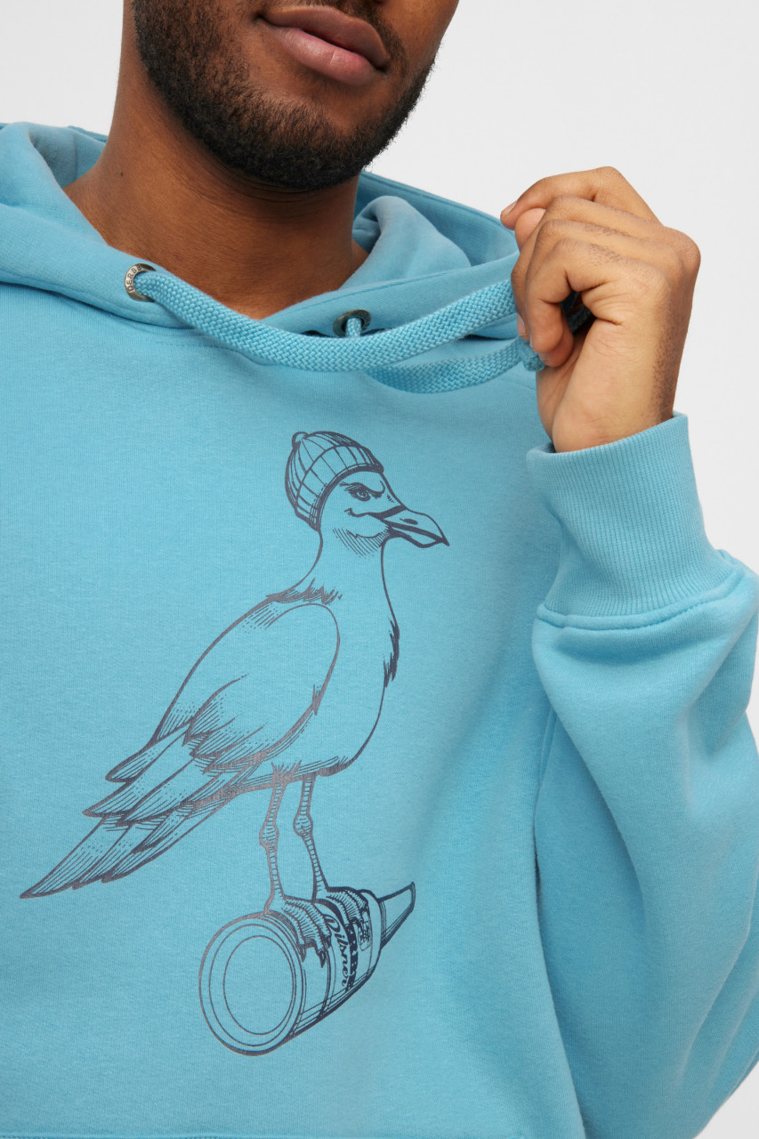 Derbe Hoodie Sturmmöwe Mono Herren Türkis Hellblau Kapuzenpullover GOTS