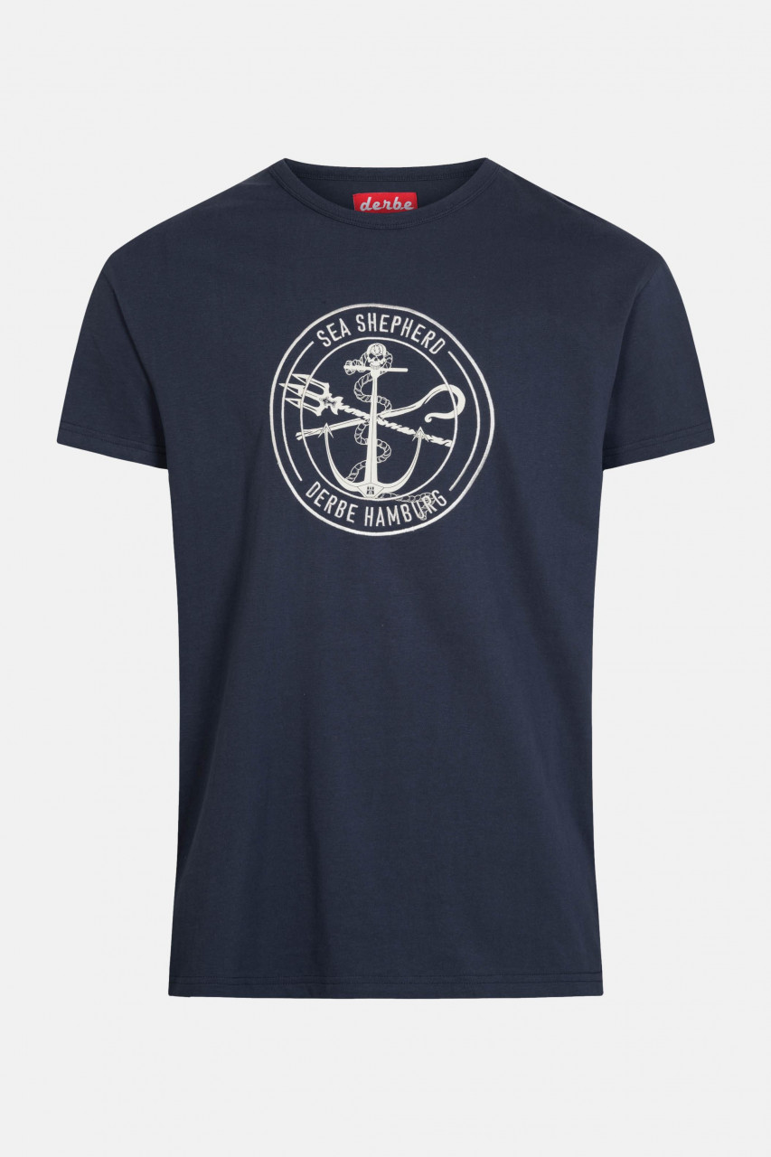 Derbe Barsch Sea Shepherd Gots Organic Herren Shirt Navy Dunkelblau