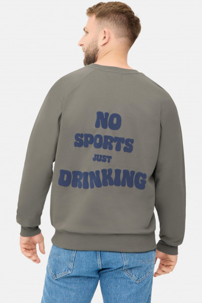 Derbe Sweatshirt Drinking Herren Grau Crewneck GOTS Organic