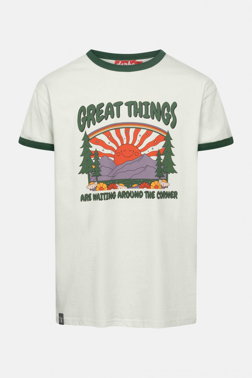 Derbe T-Shirt Great Corner Herren Hellgrün Türkis GOTS Organic