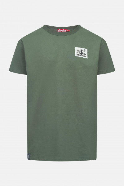 Derbe T-Shirt Pollerhocken Post Herren Oliv Grün GOTS Organic