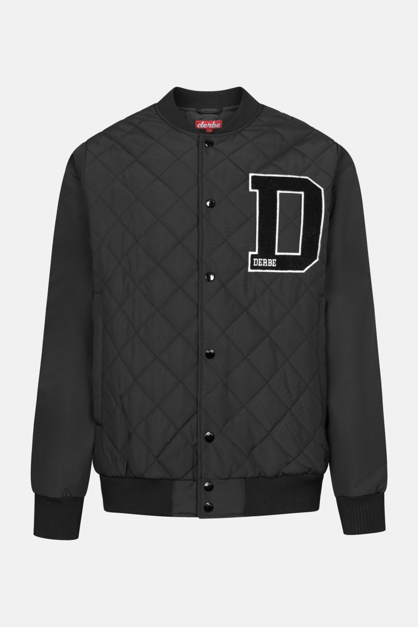 Derbe Quiltby College Unisex Jacke Schwarz Black Nachhaltig