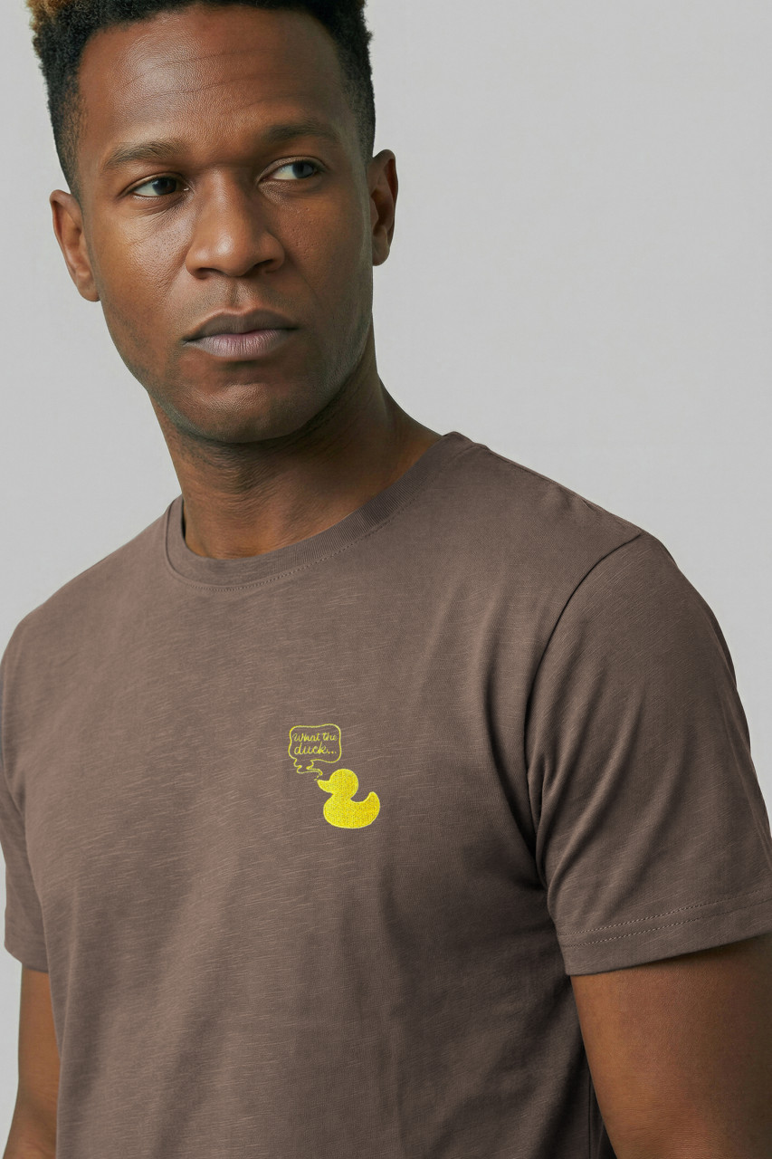 Derbe T-Shirt What The Duck Herren Braun GOTS Organic