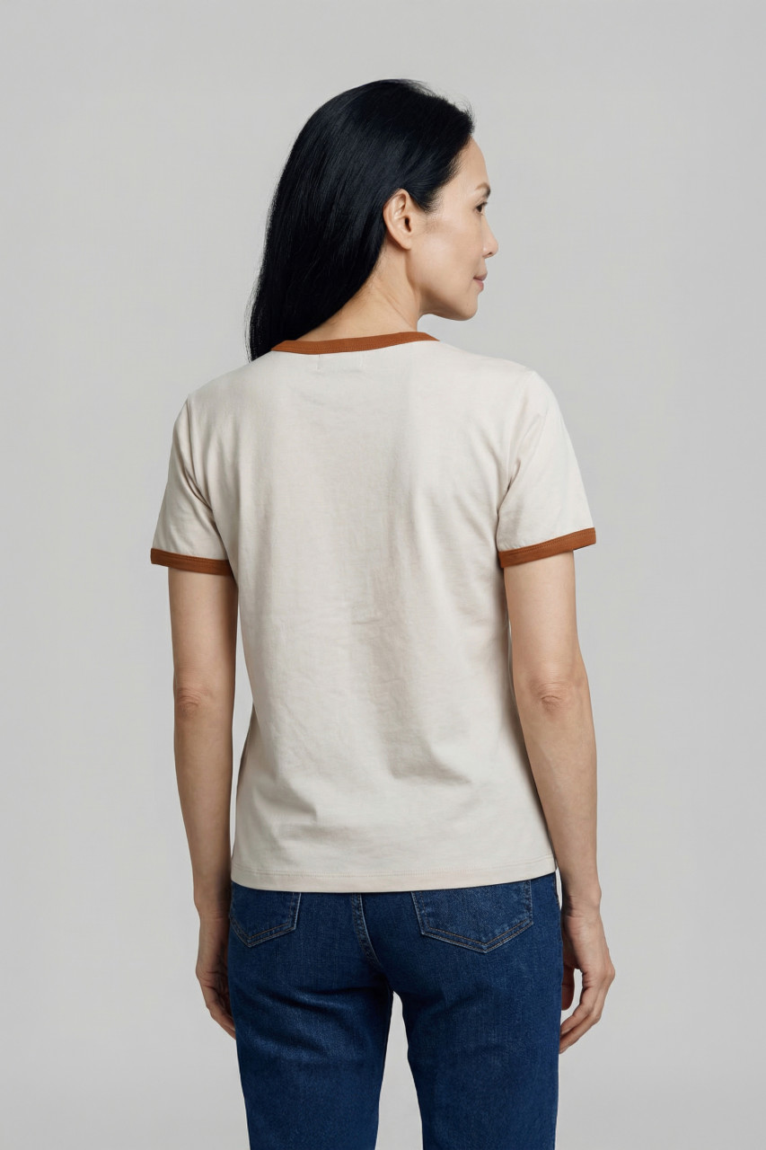 Derbe T-Shirt Great Corner Damen Beige Grau GOTS Organic