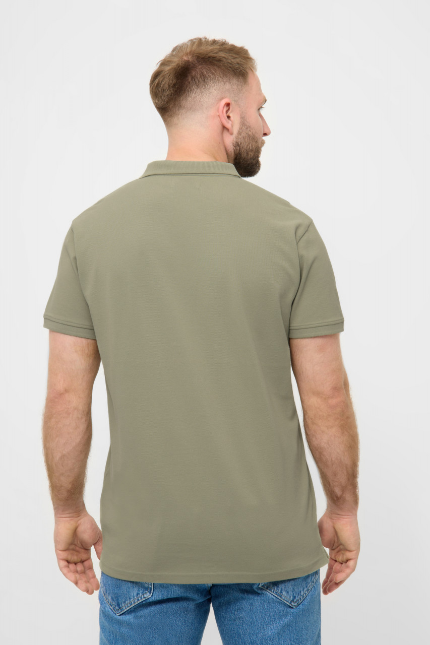Derbe Polo Shirt Basic Kippes Herren Oliv Grün GOTS Organic