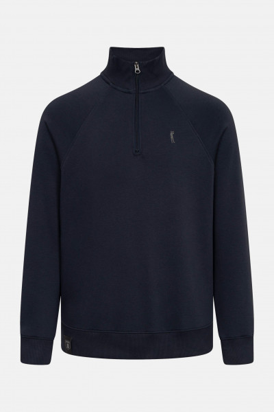 Derbe Halfzip Basic Kippes Herren Dunkelblau Sweatshirt GOTS