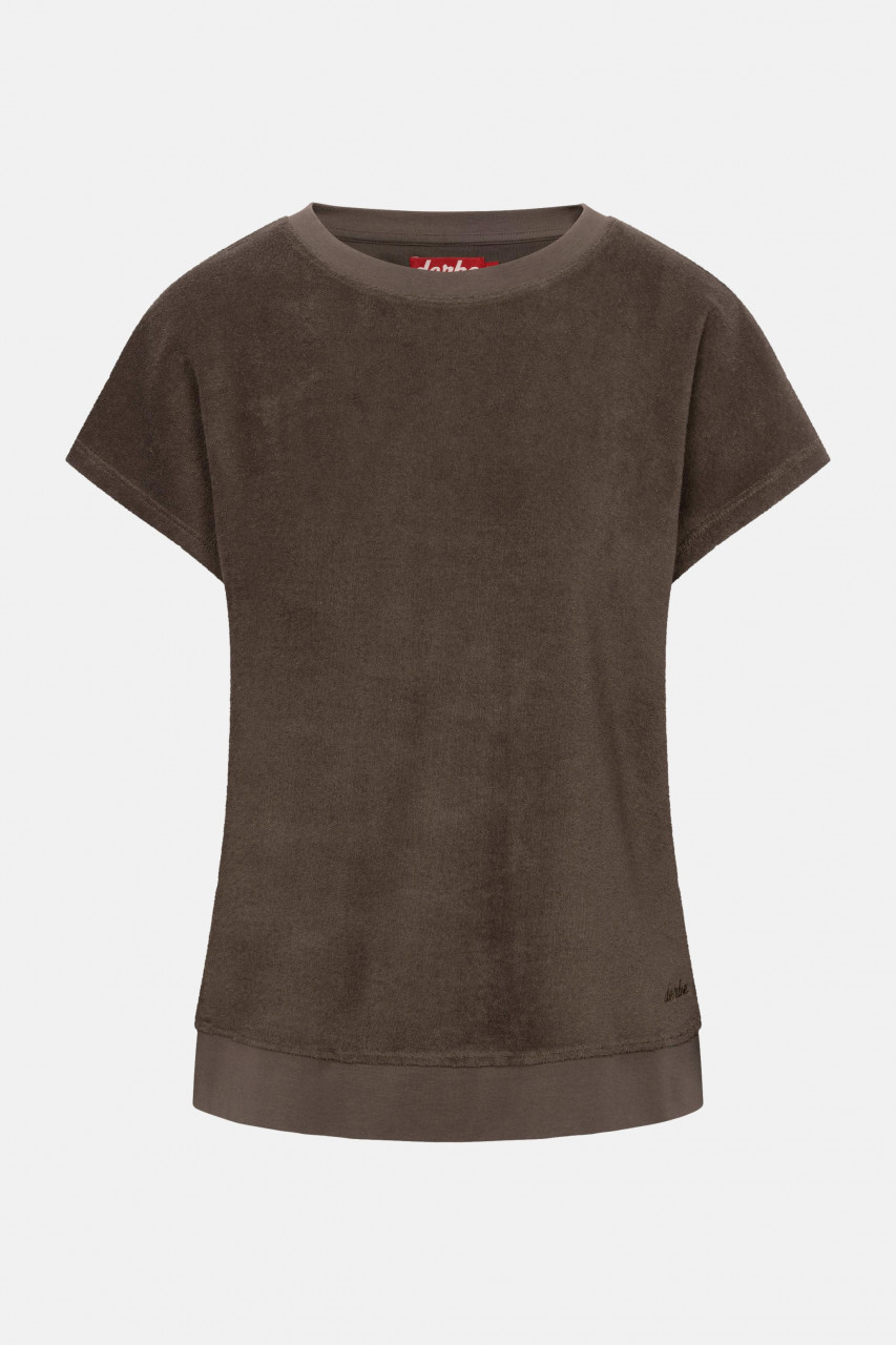 Derbe T-Shirt Frottee Top Damen Braun GOTS Organic