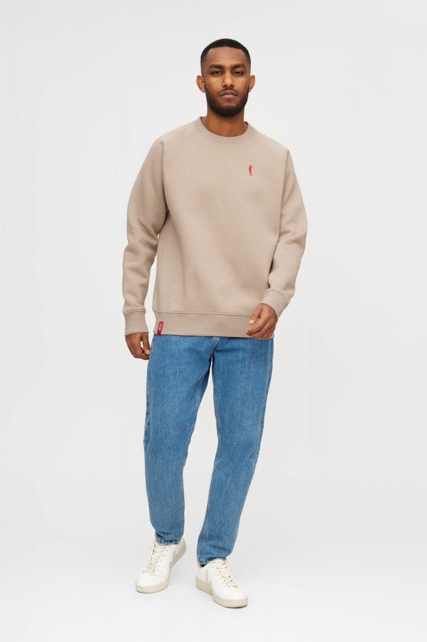 Derbe Sweatshirt Kippes Herren Beige Crewneck GOTS