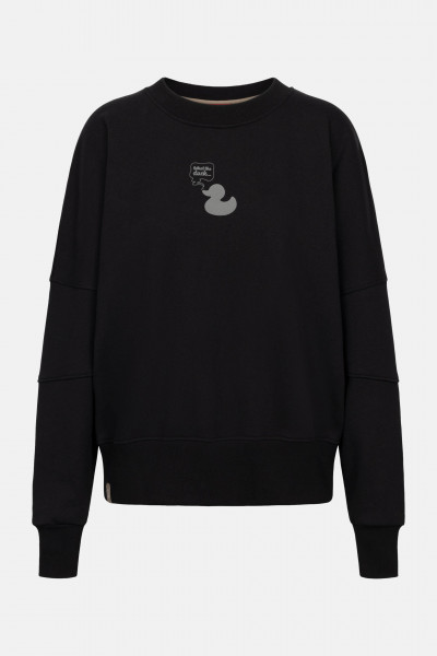 Derbe Sweatshirt What The Duck Damen Crewneck Schwarz GOTS Organic