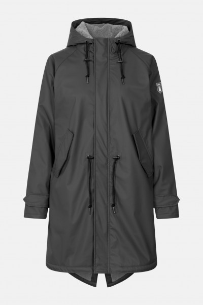 Derbe Friese Tidaholm Damen Regenjacke Schwarz Grau  Gefüttert Phantom Grey