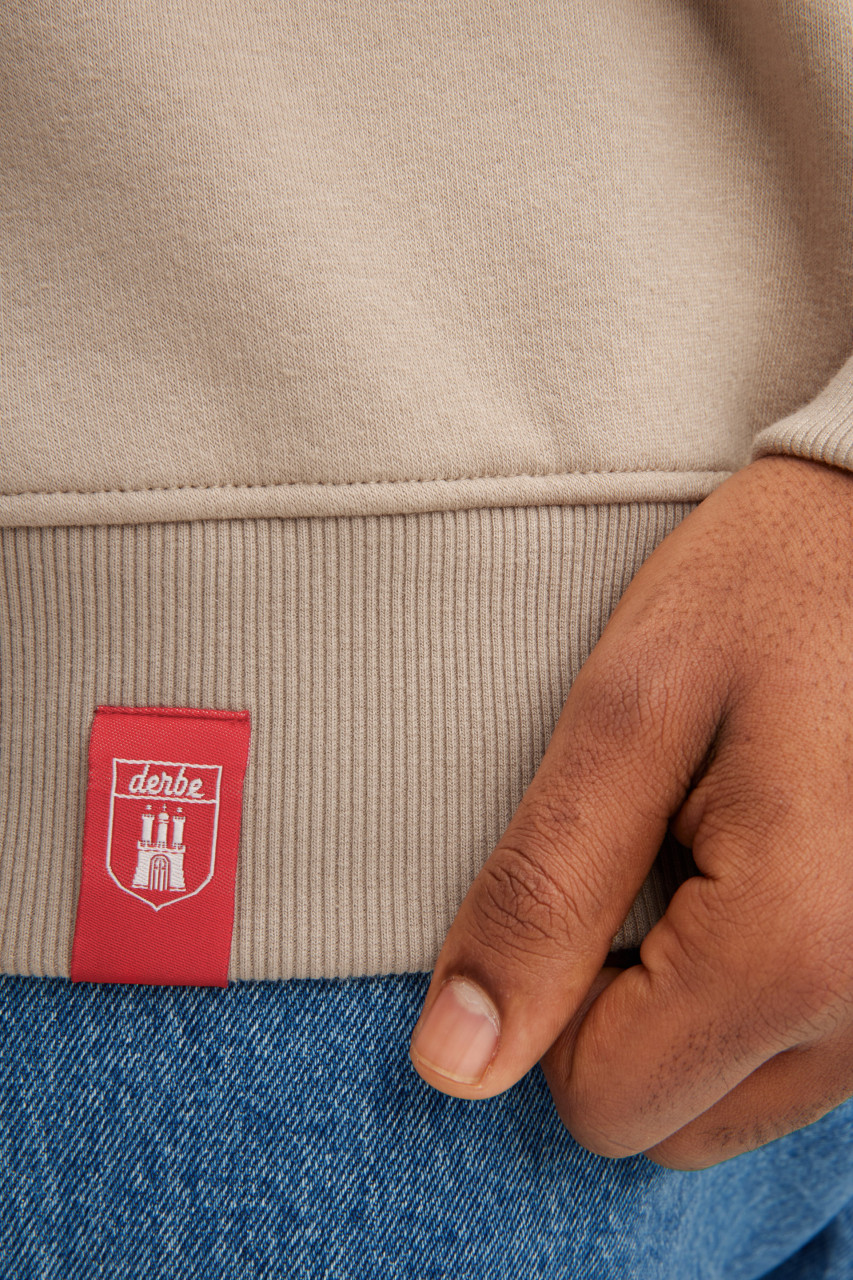 Derbe Sweatshirt Kippes Herren Beige Crewneck GOTS