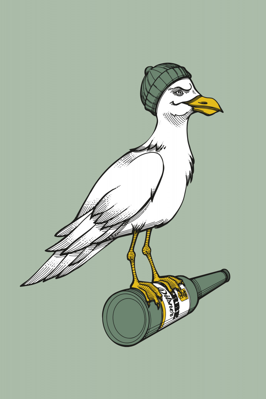 Derbe T-Shirt Sturmmöwe Herren Grün