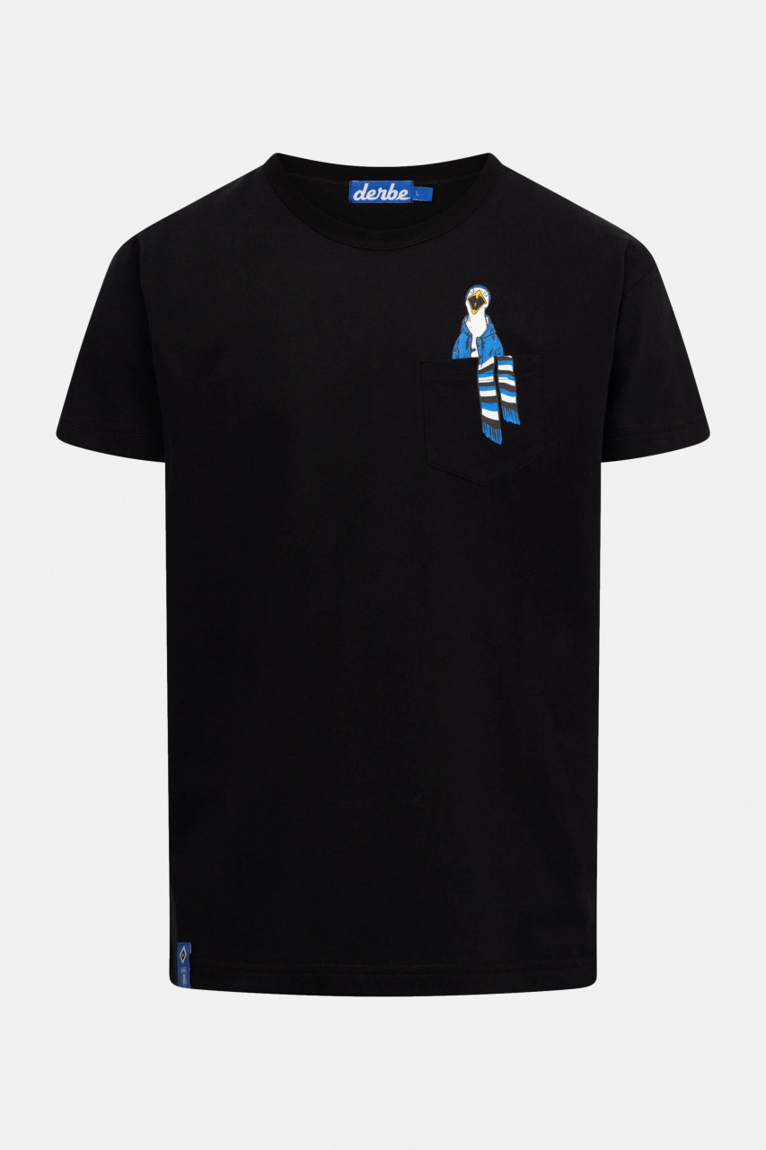 Derbe x HSV Schreimöwe Pocket T-Shirt Herren Schwarz HSV Fanartikel Möwe