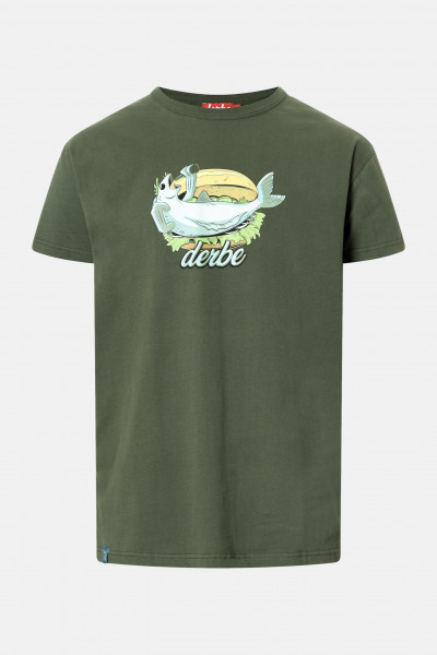 Derbe Fishking Herren T-Shirt Grün Oliv