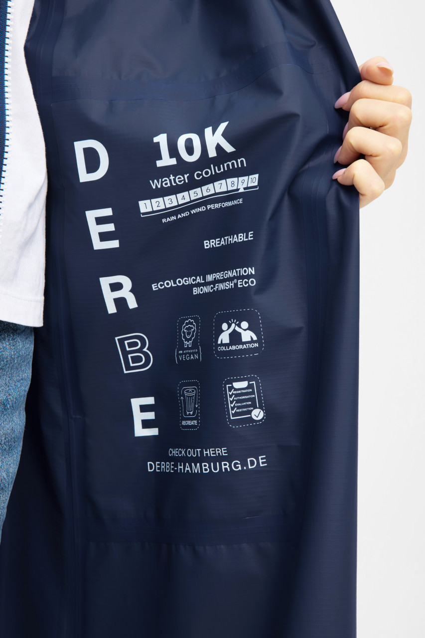 Derbe Regenjacke Damen Kapby Blau
