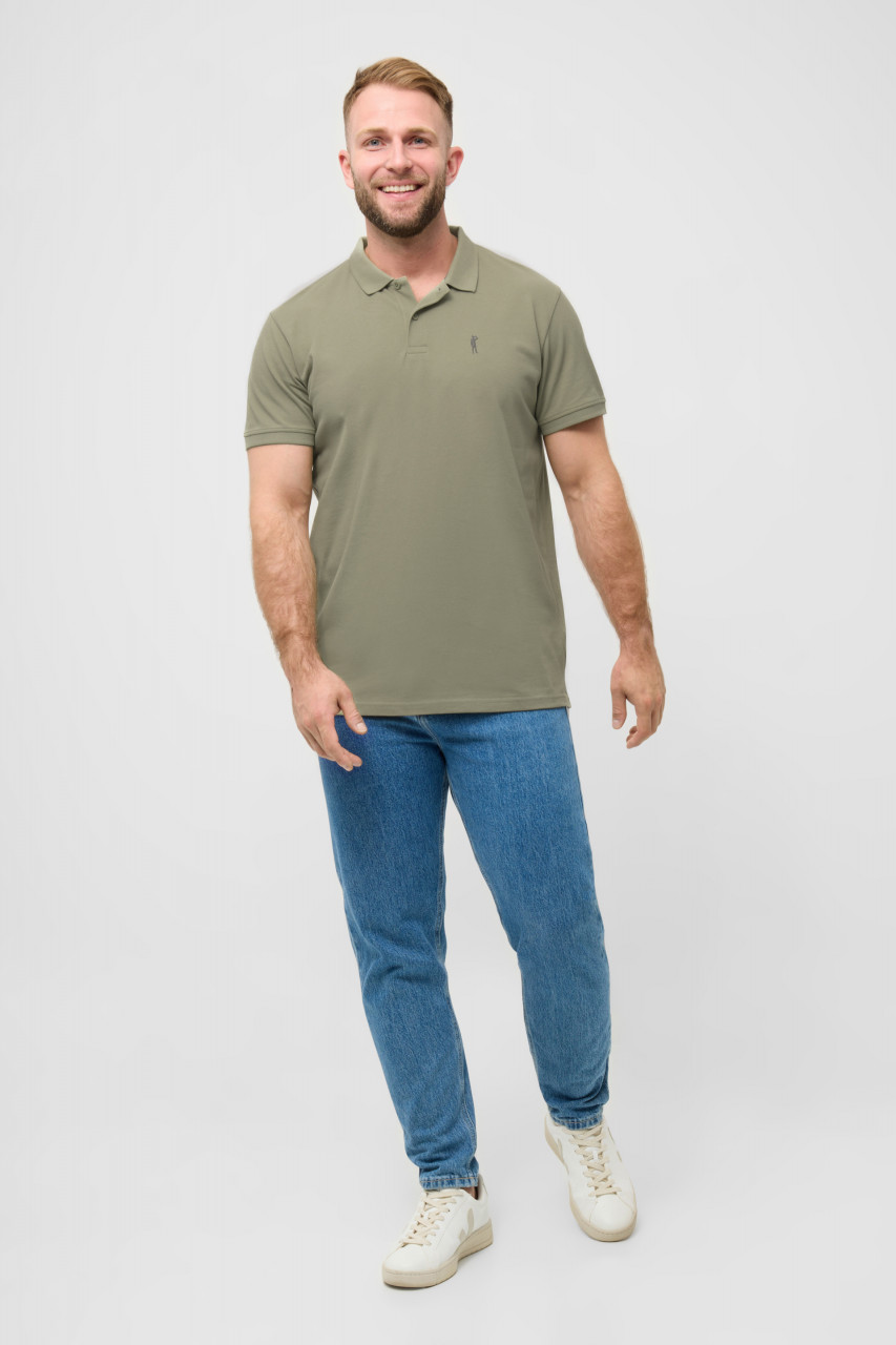 Derbe Polo Shirt Basic Kippes Herren Oliv Grün GOTS Organic