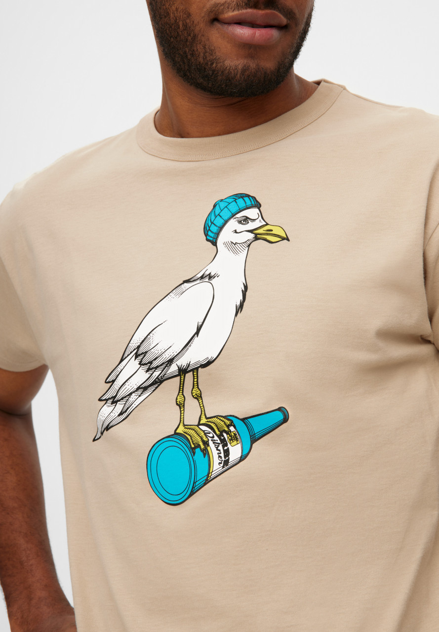 Derbe T-Shirt Sturmmöwe Herren Beige GOTS Organic