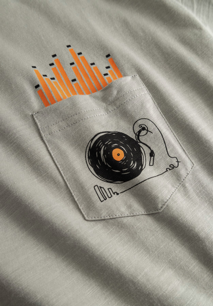 Derbe T-Shirt Plattensound Herren Grau GOTS Organic